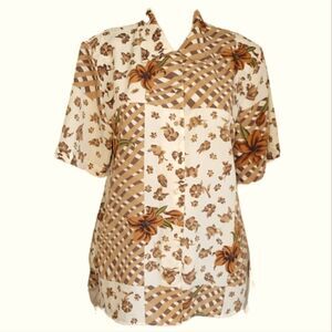 Voir collection multi pattern polyester button down shirt.